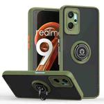 For Realme 9i 4G / OPPO A36 Q Shadow 1 Series TPU + PC Phone Case with Ring(Army Green)