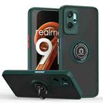 For Realme 9i 4G / OPPO A36 Q Shadow 1 Series TPU + PC Phone Case with Ring(Dark Green)