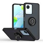 For Realme C30 / C33 Q Shadow 1 Series TPU + PC Phone Case with Ring(Black+Black)