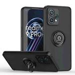 For Realme 9 Pro+ Q Shadow 1 Series TPU + PC Phone Case with Ring(Black+Black)