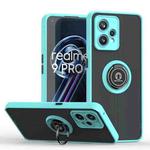 For Realme 9 Pro+ Q Shadow 1 Series TPU + PC Phone Case with Ring(Sky Blue)