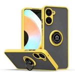 For Realme 10 Pro Q Shadow 1 Series TPU + PC Phone Case with Ring(Yellow)