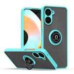 For Realme 10 Pro Q Shadow 1 Series TPU + PC Phone Case with Ring(Sky Blue)