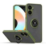 For Realme 10 Pro Q Shadow 1 Series TPU + PC Phone Case with Ring(Army Green)