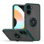 For Realme 10 Pro Q Shadow 1 Series TPU + PC Phone Case with Ring(Dark Green)