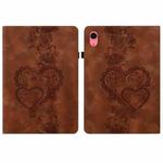 For iPad 2025 / 2022 Love Hearts Embossed Leather Smart Tablet Case(Brown)