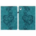 For iPad Air 11 2025 / 2024 Love Hearts Embossed Leather Smart Tablet Case(Green)