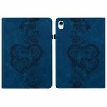 For iPad Air 13 2025 / 2024 / Pro 12.9 Love Hearts Embossed Leather Smart Tablet Case(Dark Blue)