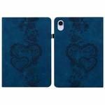 For iPad mini 6 / mini 2024 Love Hearts Embossed Leather Smart Tablet Case(Dark Blue)