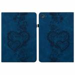For iPad mini 5 / 4 / 3 / 2 / 1 Love Hearts Embossed Leather Smart Tablet Case(Dark Blue)