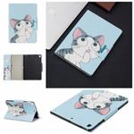 For iPad 9.7 (2018) / 9.7 (2017) Painted Pattern Horizontal Flip Leather Case with Holder & Card Slots & Wallet(Cat)