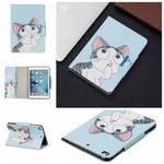 For iPad Mini (2019) Painted Pattern Horizontal Flip Leather Case with Holder & Card Slots & Wallet(Cat)