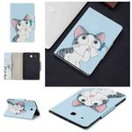 For Samsung Galaxy Tab E 9.6 / T560 Painted Pattern Horizontal Flip Leather Case with Holder & Card Slots & Wallet(Cat)