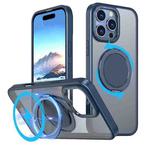 For iPhone 16 Pro 360-degree Rotating MagSafe Magnetic Holder Phone Case(Blue)