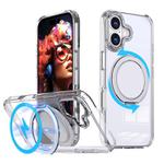 For iPhone 17 360-degree Rotating MagSafe Magnetic Holder Phone Case(Transparent)