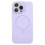 For iPhone 13 Pro Max Thin Circle MagSafe Liquid Silicone Phone Case(Light Purple)