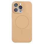 For iPhone 13 Pro Max Thin Circle MagSafe Liquid Silicone Phone Case(Gold)