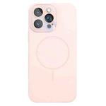 For iPhone 13 Pro Max Thin Circle MagSafe Liquid Silicone Phone Case(Pink)