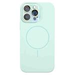 For iPhone 14 Pro Thin Circle MagSafe Liquid Silicone Phone Case(Emerald Green)