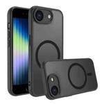 For iPhone SE 2022 / SE 2020 / 8 / 7 Four Corners Shockproof MagSafe PC Hybrid TPU Phone Case(Black)