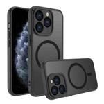 For iPhone 11 Pro Four Corners Shockproof MagSafe PC Hybrid TPU Phone Case(Black)