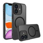 For iPhone 11 Four Corners Shockproof MagSafe PC Hybrid TPU Phone Case(Black)