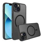 For iPhone 13 mini Four Corners Shockproof MagSafe PC Hybrid TPU Phone Case(Black)