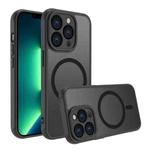 For iPhone 13 Pro Max Four Corners Shockproof MagSafe PC Hybrid TPU Phone Case(Black)