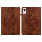 For Redmi Pad SE Love Hearts Embossed Leather Tablet Case(Brown)