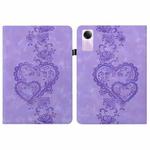 For Redmi Pad SE Love Hearts Embossed Leather Tablet Case(Purple)