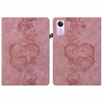 For Redmi Pad SE Love Hearts Embossed Leather Tablet Case(Pink)
