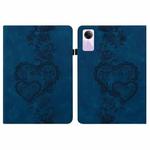 For Redmi Pad SE Love Hearts Embossed Leather Tablet Case(Dark Blue)