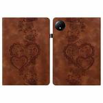 For Redmi Pad SE 4G Love Hearts Embossed Leather Tablet Case(Brown)