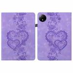 For Redmi Pad SE 4G Love Hearts Embossed Leather Tablet Case(Purple)