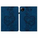 For Redmi Pad SE 4G Love Hearts Embossed Leather Tablet Case(Dark Blue)