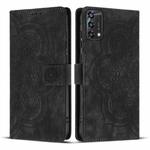 For OPPO A94 5G / A95 4G Mandala Embossed Retro Frosted Leather Phone Case(Black)