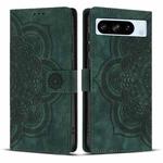 For Google Pixel 8 Pro Mandala Embossed Retro Frosted Leather Phone Case(Green)