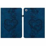 For Samsung Galaxy Tab S2 9.7 Love Hearts Embossed Leather Tablet Case(Dark Blue)