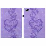 For Samsung Galaxy Tab A 10.1 2016 Love Hearts Embossed Leather Tablet Case(Purple)