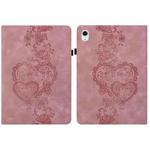 For Samsung Galaxy Tab S10 / S9 / S8 Love Hearts Embossed Leather Tablet Case(Pink)
