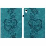 For Samsung Galaxy Tab S10 / S9 / S8 Love Hearts Embossed Leather Tablet Case(Green)