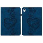 For Samsung Galaxy Tab S10 / S9 / S8 Love Hearts Embossed Leather Tablet Case(Dark Blue)