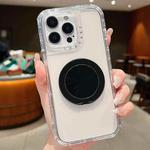 For iPhone 12 Pro Max Dreamland Transparent MagSafe Holder Phone Case(Black)