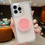 For iPhone 13 Pro Max Dreamland Transparent MagSafe Holder Phone Case(Pink)