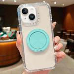 For iPhone 15 Dreamland Transparent MagSafe Holder Phone Case(Mint Green)