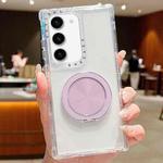 For Samsung Galaxy S21 5G Dreamland Transparent MagSafe Holder Phone Case(Light Purple)