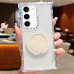 For Samsung Galaxy S22+ 5G Dreamland Transparent MagSafe Holder Phone Case(White)