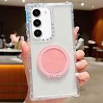 For Samsung Galaxy S23 5G Dreamland Transparent MagSafe Holder Phone Case(Pink)