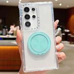 For Samsung Galaxy S23 Ultra 5G Dreamland Transparent MagSafe Holder Phone Case(Mint Green)