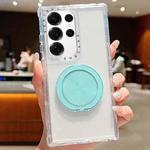 For Samsung Galaxy S25 Ultra / S24 Ultra 5G Dreamland Transparent MagSafe Holder Phone Case(Mint Green)